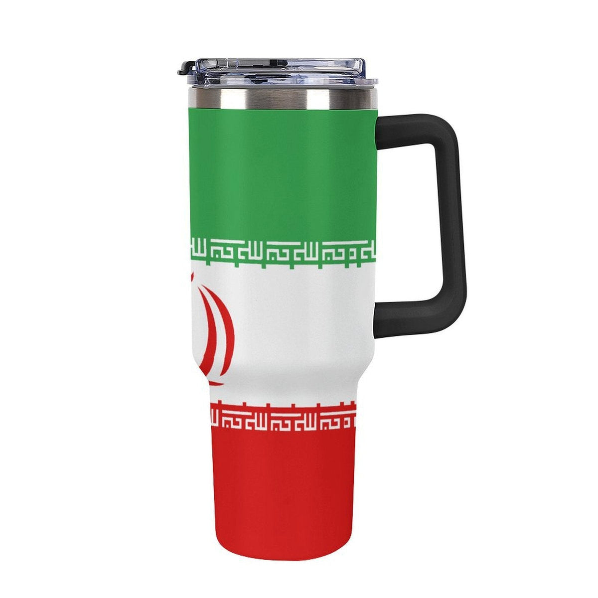 Iran Flag 40oz Tumbler with (Black or White Handle) - Conscious Apparel Store