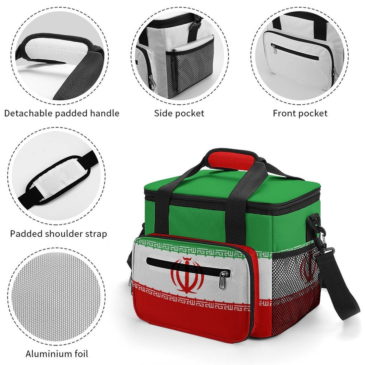 Iran Flag Camping Cooler Bag - Conscious Apparel Store