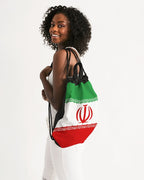 Iran Flag Canvas Drawstring Bag - Conscious Apparel Store