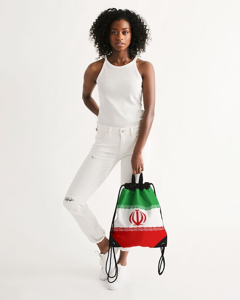 Iran Flag Canvas Drawstring Bag - Conscious Apparel Store