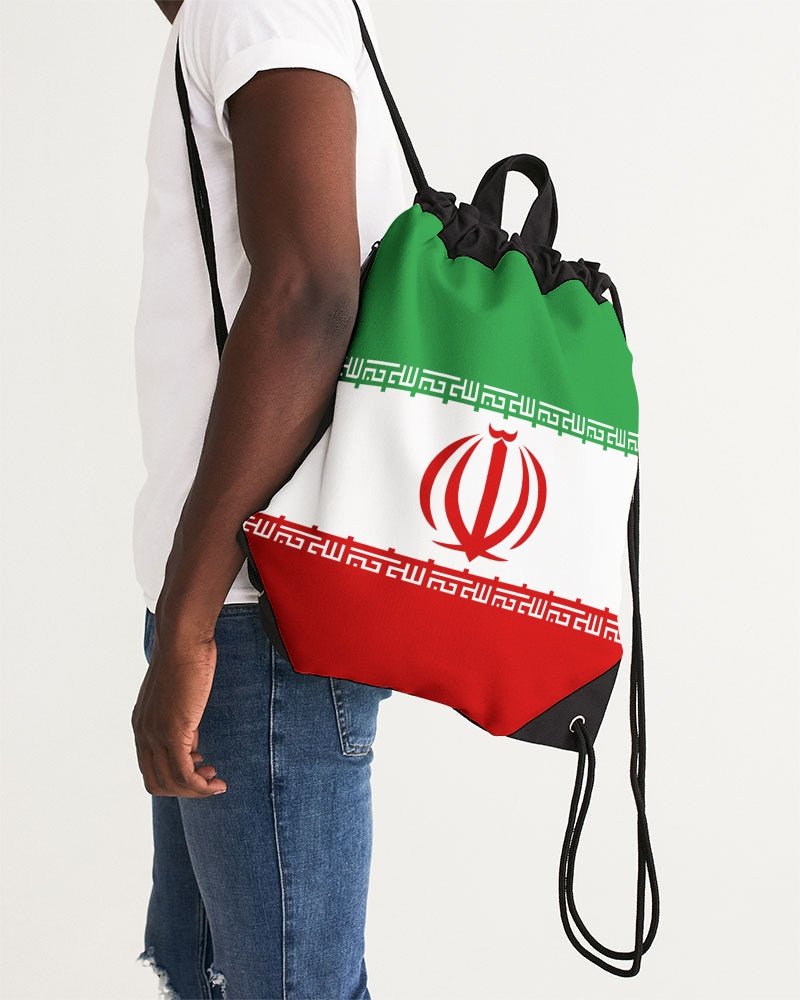 Iran Flag Canvas Drawstring Bag - Conscious Apparel Store