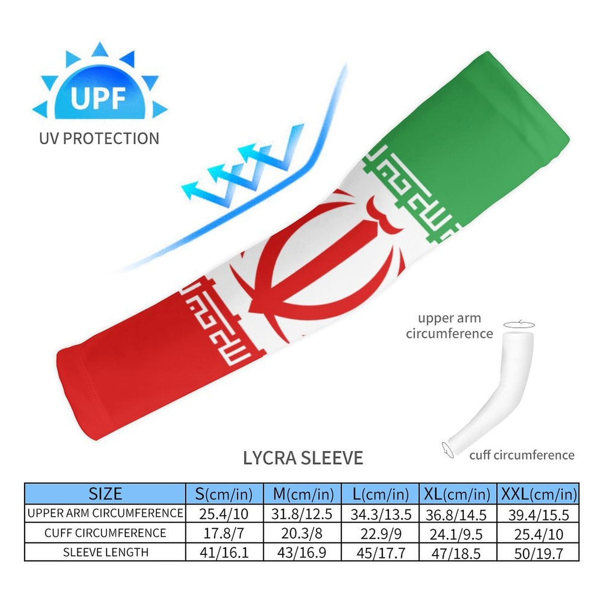 Iran Flag Cooling Compression Arm Sleeves - Conscious Apparel Store