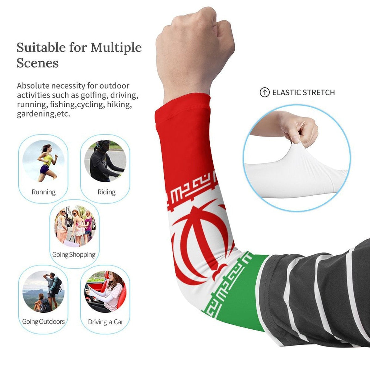 Iran Flag Cooling Compression Arm Sleeves - Conscious Apparel Store