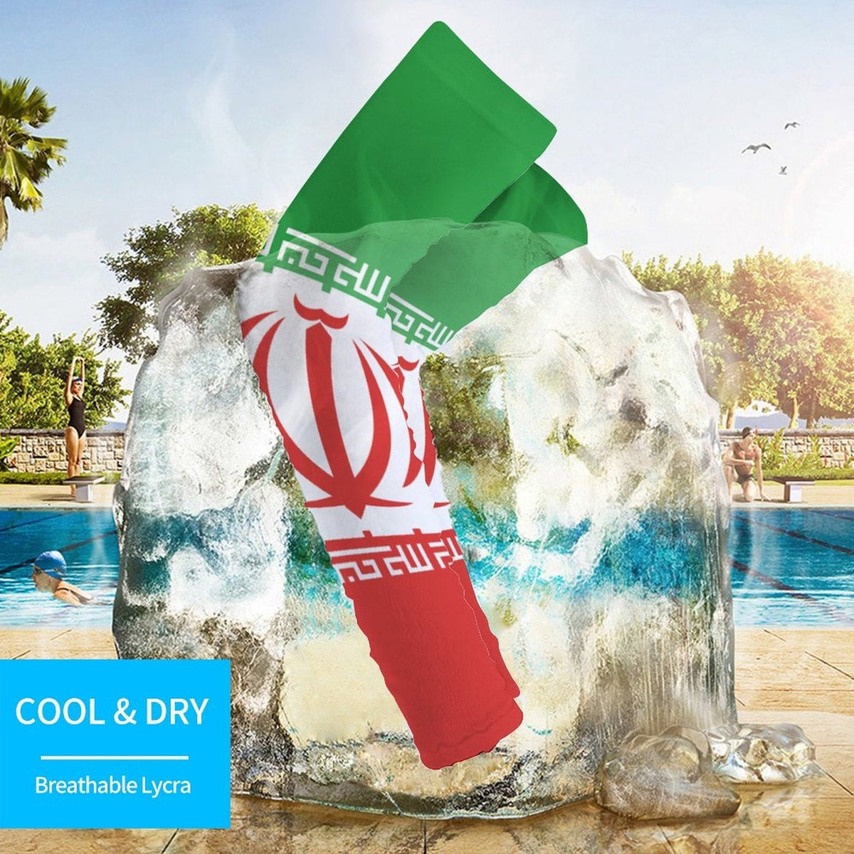 Iran Flag Cooling Compression Arm Sleeves - Conscious Apparel Store