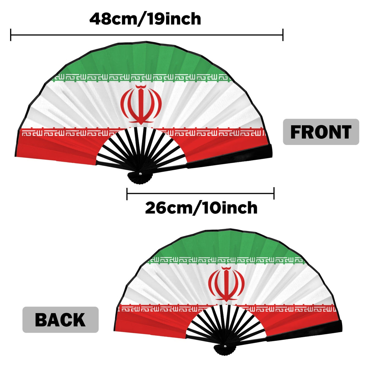 Iran Flag Double-Sided Folding Fan - Conscious Apparel Store