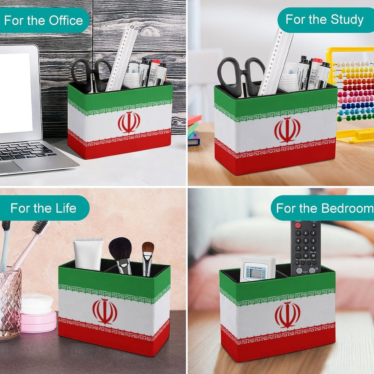 Iran Flag Leather Pen Holder - Conscious Apparel Store