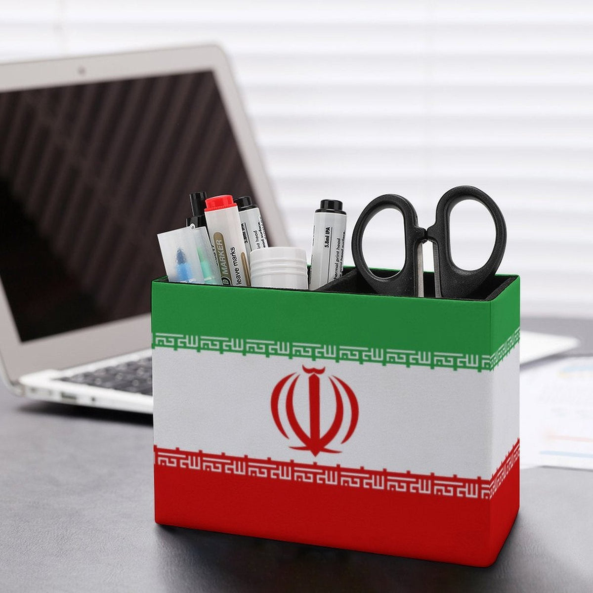 Iran Flag Leather Pen Holder - Conscious Apparel Store