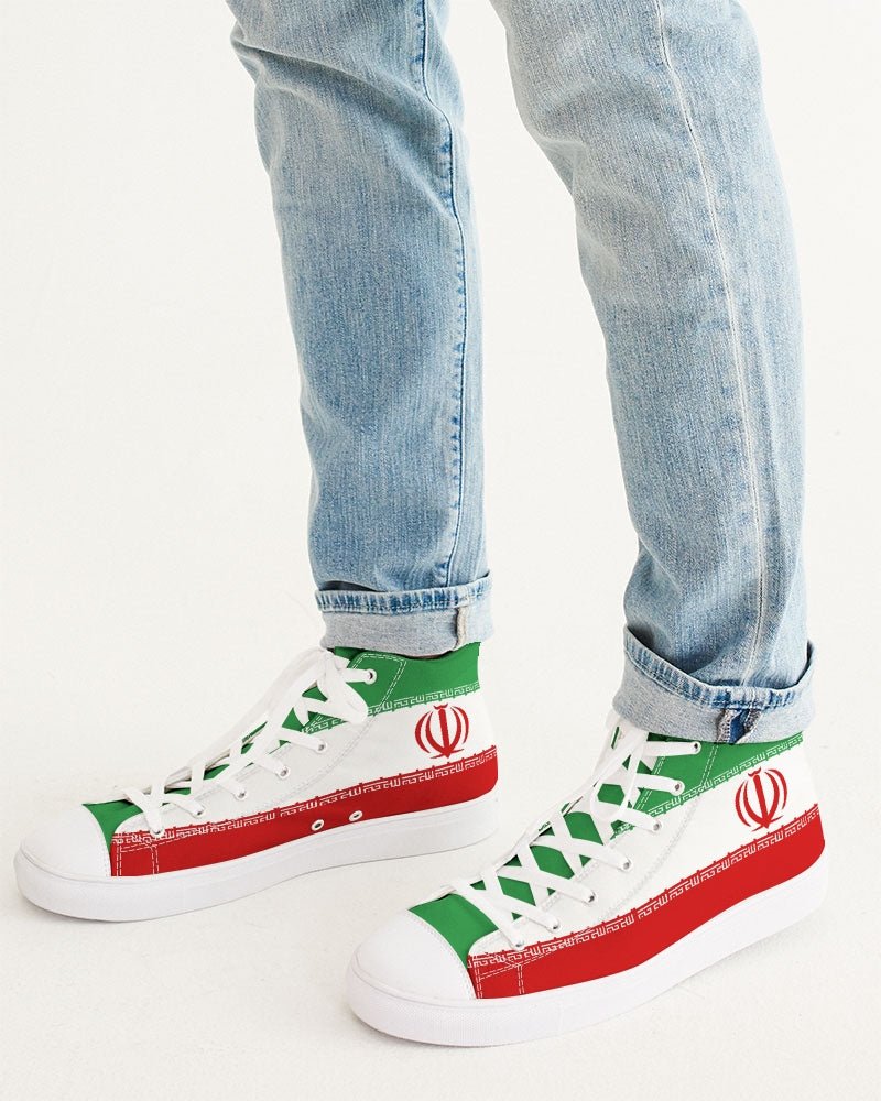 Iran Flag Men's Hightop Canvas Shoe - Conscious Apparel Store