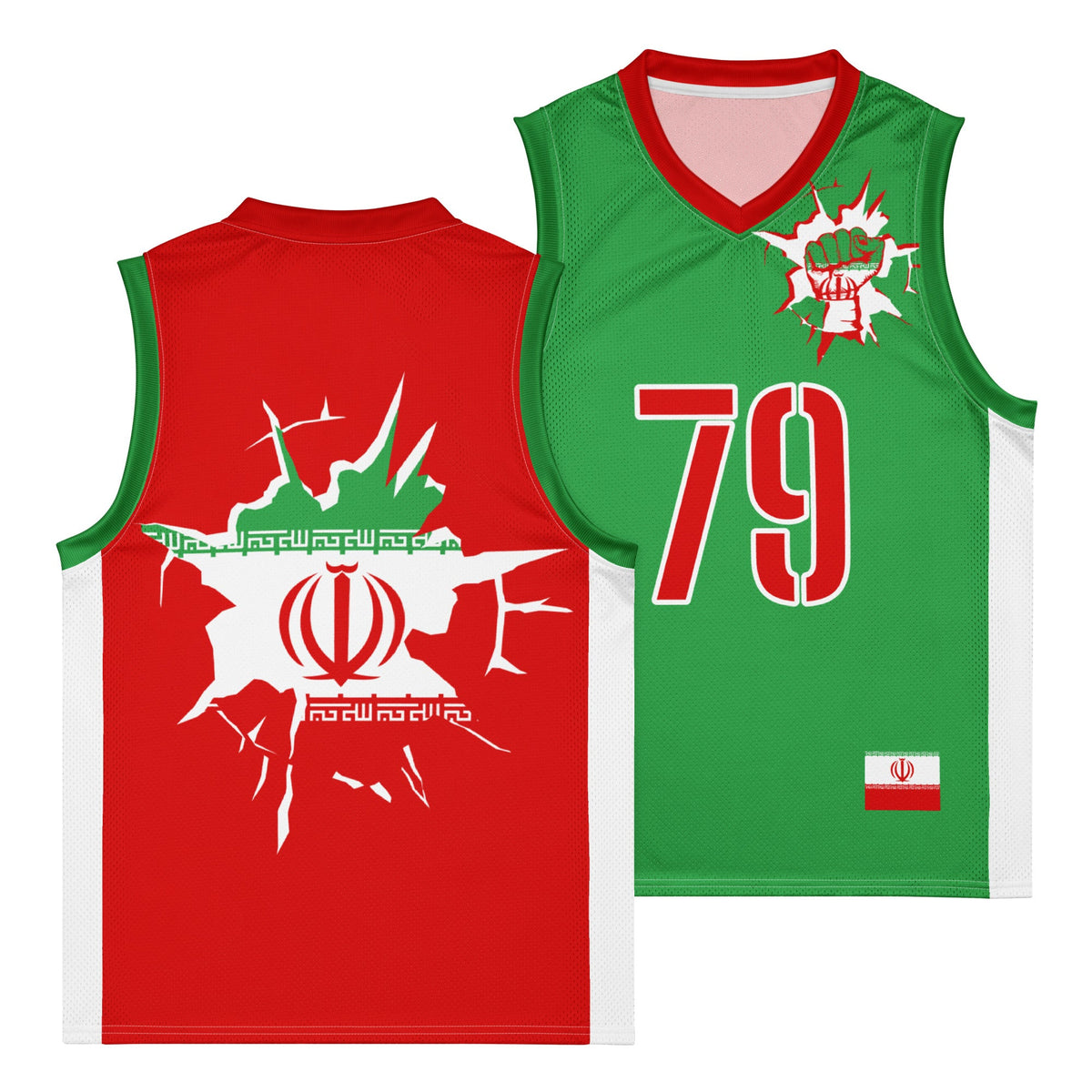 Iran Flag Premium Sport Jersey Tank Top - Conscious Apparel Store