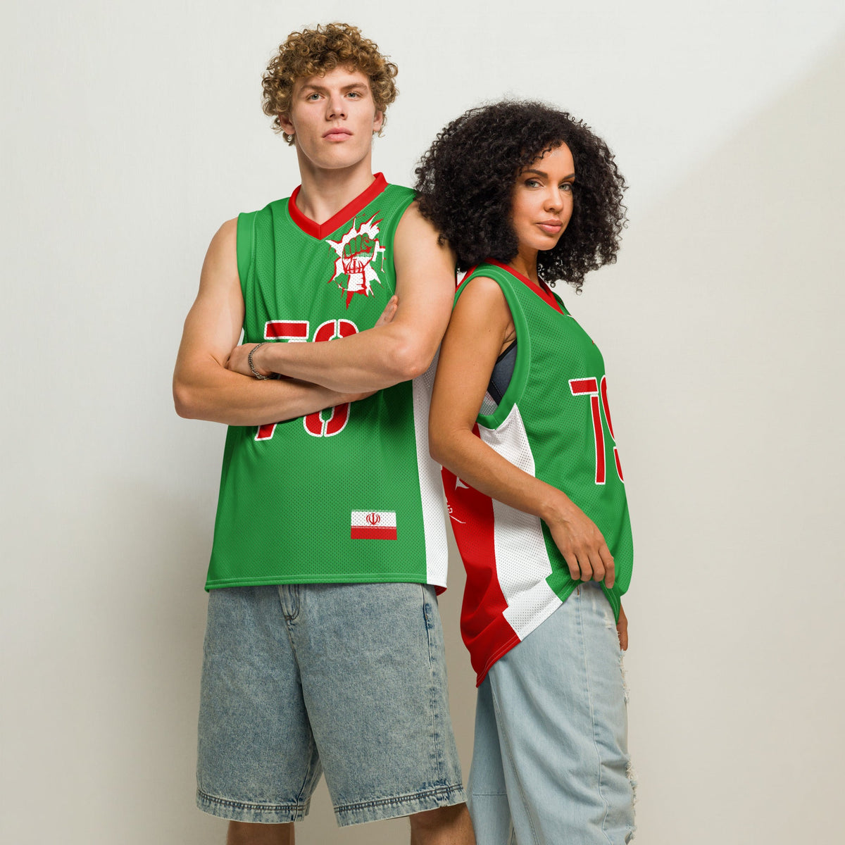 Iran Flag Premium Sport Jersey Tank Top - Conscious Apparel Store