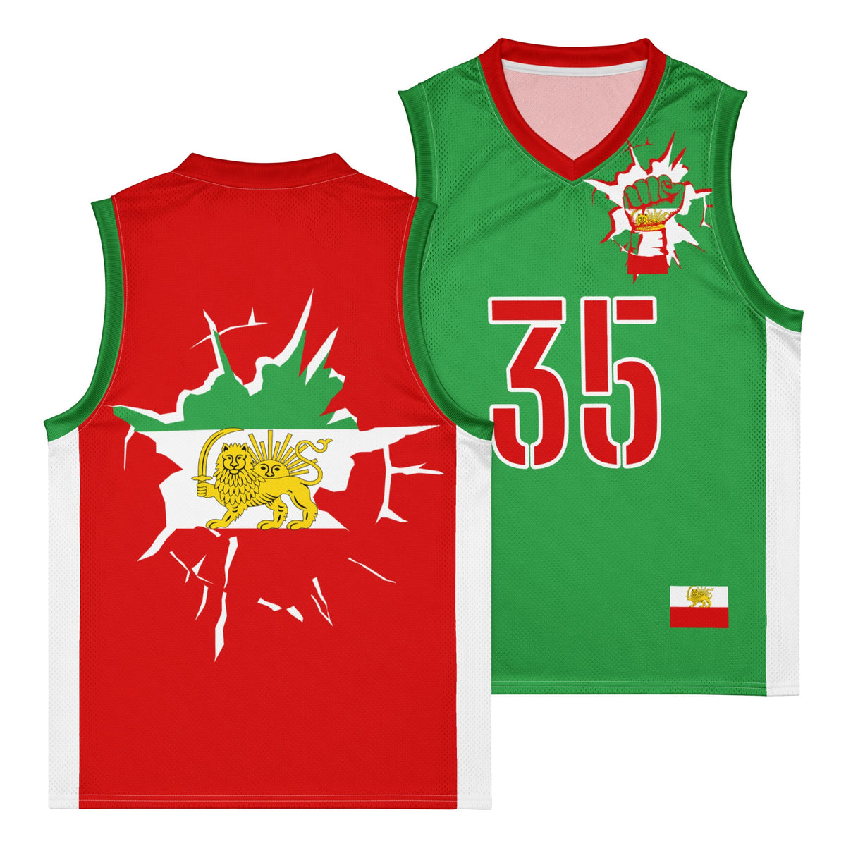 Iran Flag Premium Sport Jersey Tank Top II - Conscious Apparel Store