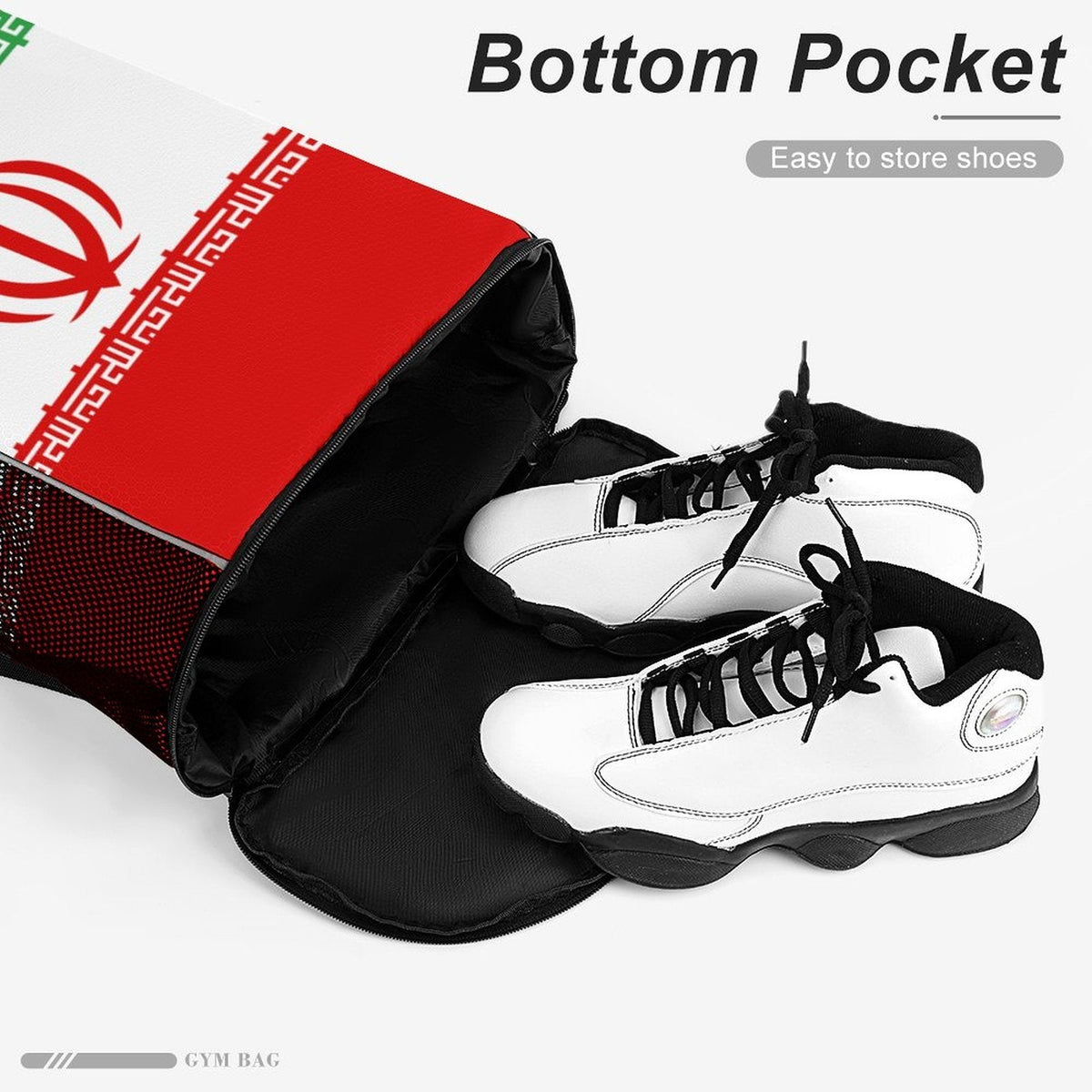 Iran Flag Sports Drawstring Bag - Conscious Apparel Store