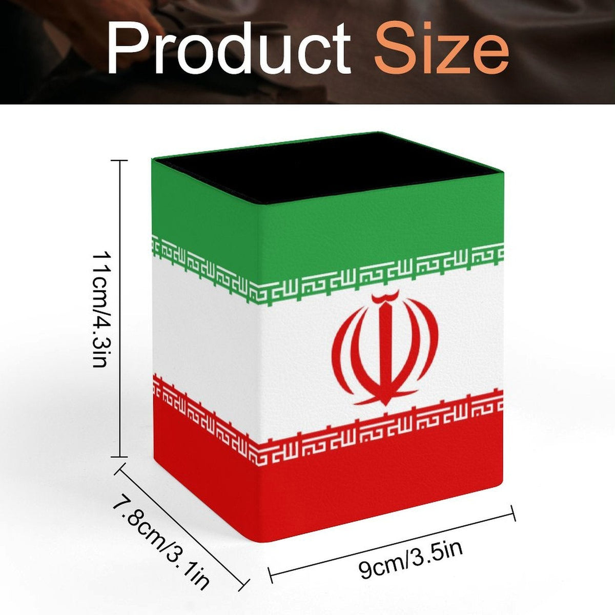 Iran Flag Square Pen Holder - Conscious Apparel Store