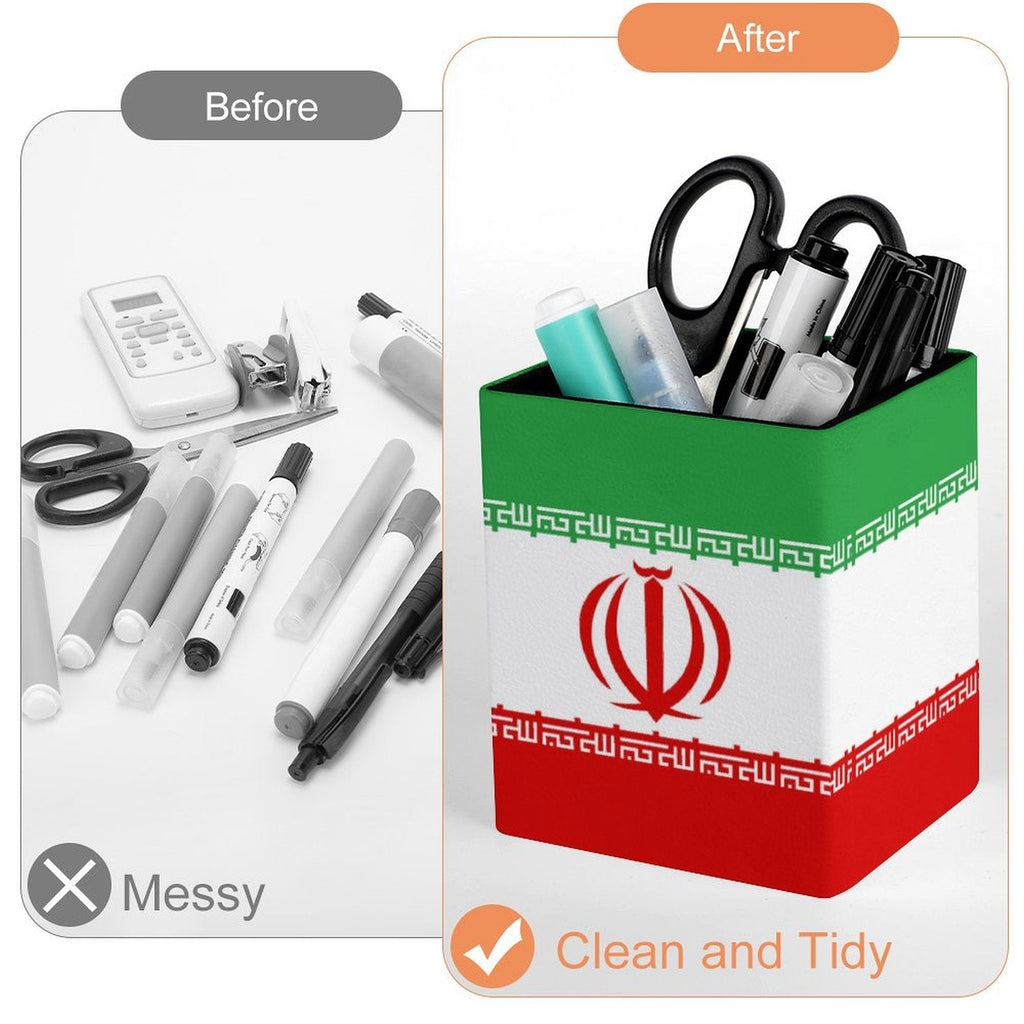 Iran Flag Square Pen Holder - Conscious Apparel Store