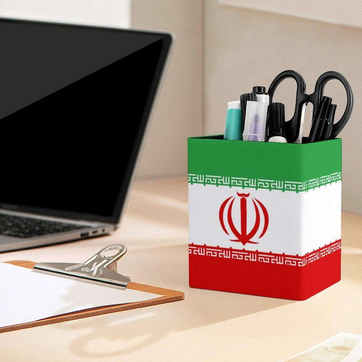 Iran Flag Square Pen Holder - Conscious Apparel Store