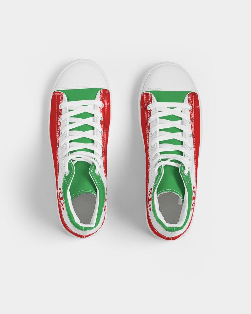 Iran Flag Women's Hightop Canvas Shoe - Conscious Apparel Store