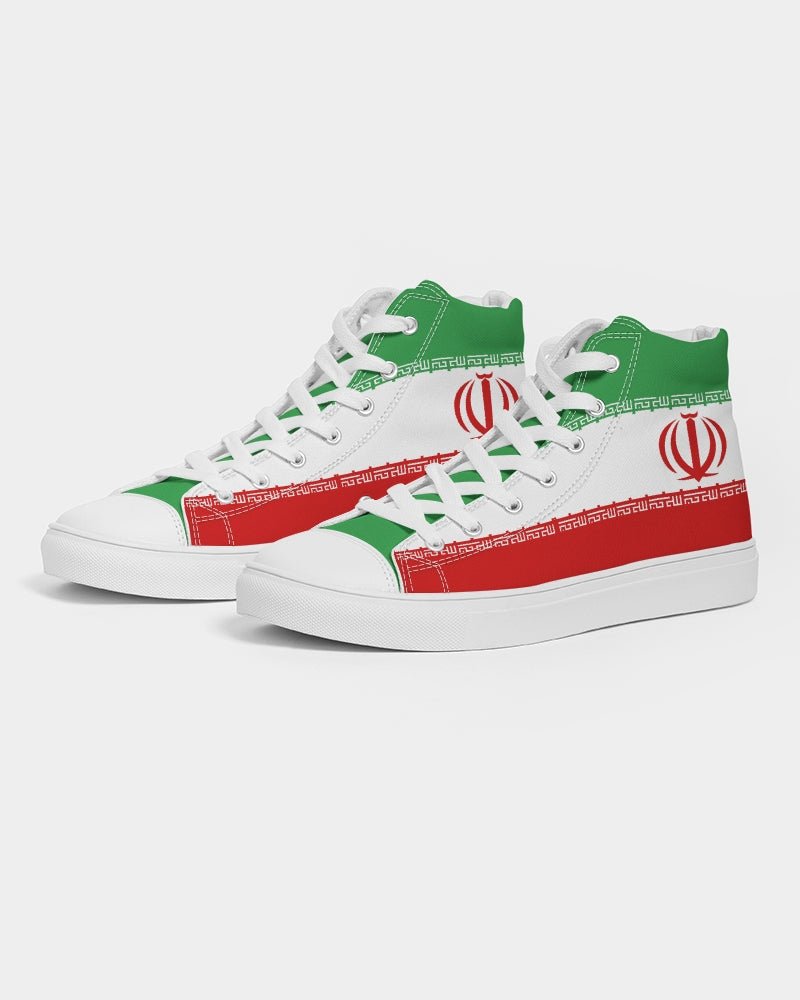 Iran Flag Women's Hightop Canvas Shoe - Conscious Apparel Store