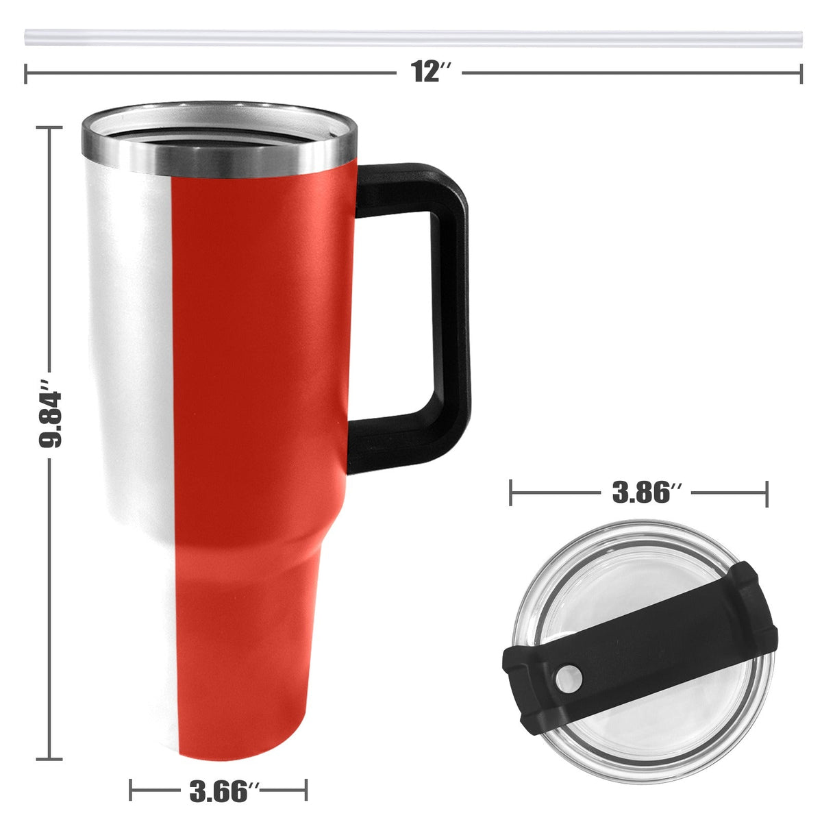 Italy Flag 40oz Tumbler with Black Handle - Conscious Apparel Store