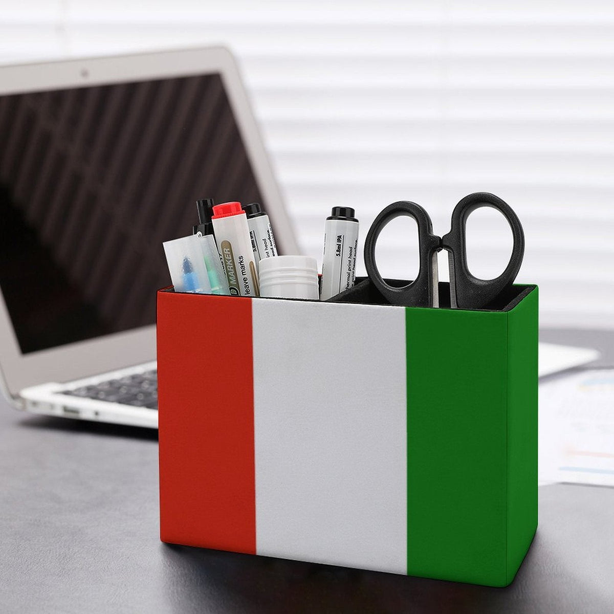Italy Flag Leather Pen Holder - Conscious Apparel Store