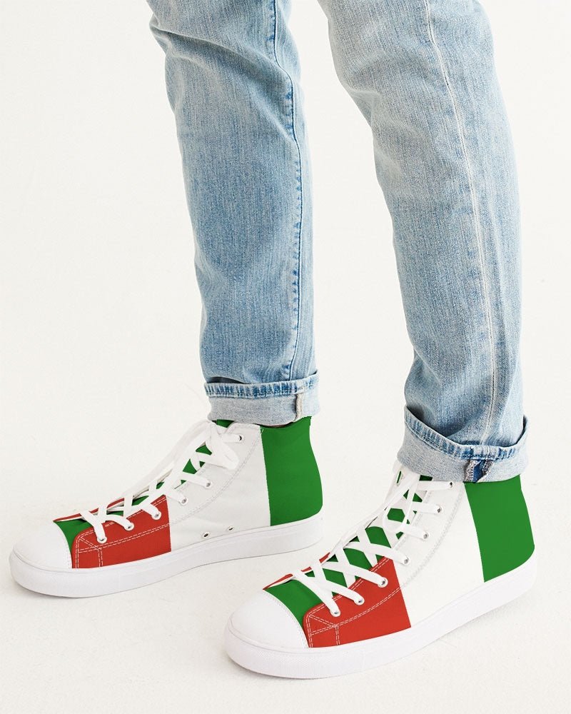 Italy Flag Men's Hightop Canvas Shoe - Conscious Apparel Store