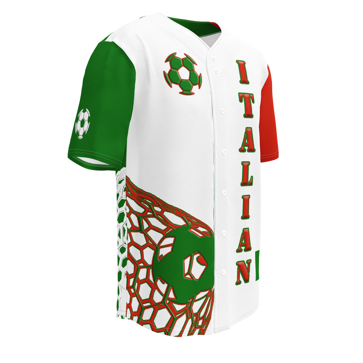 Italy Football Themed Button-Down Sport Jersey - Conscious Apparel Store