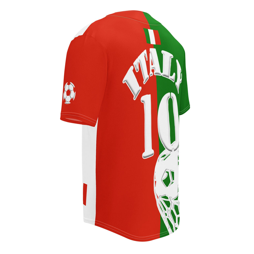 Italy Football Themed Button-Down Sport Jersey - Conscious Apparel Store