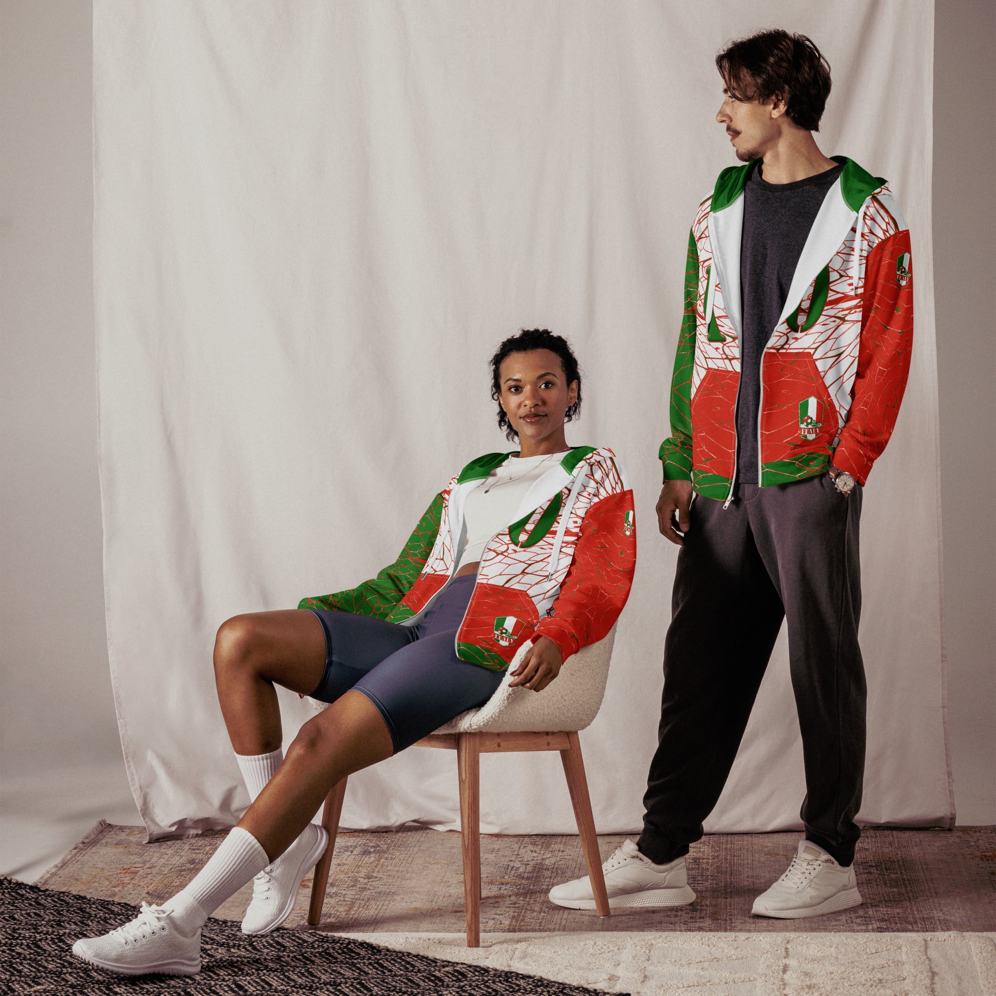 Italy Football Unisex zip hoodie - Conscious Apparel Store