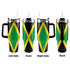 Jamaica Flag 40oz Tumbler with Black Handle - Conscious Apparel Store