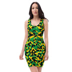 Jamaica Flag Camo Bodycon dress - Conscious Apparel Store