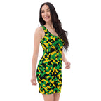 Jamaica Flag Camo Bodycon dress - Conscious Apparel Store
