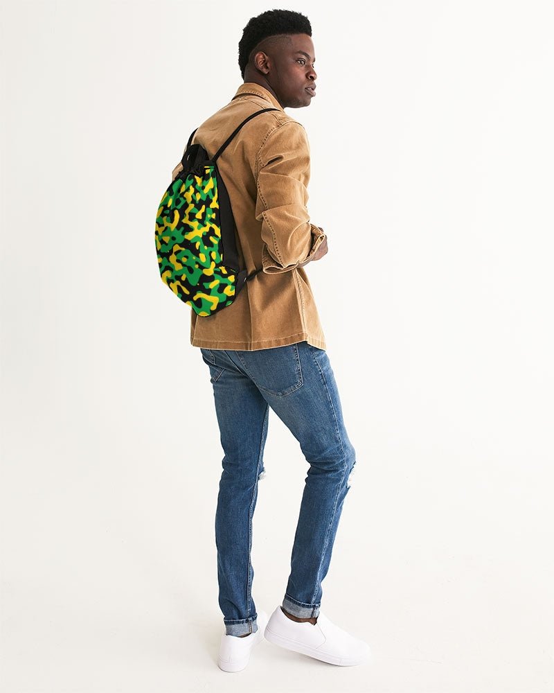Jamaica Flag Camo Canvas Drawstring Bag - Conscious Apparel Store