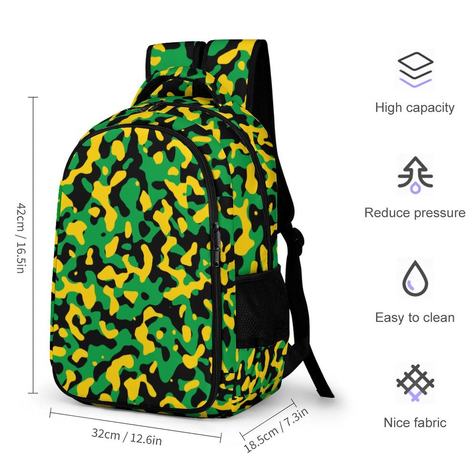 Jamaica Flag Camo Casual Backpack - Conscious Apparel Store