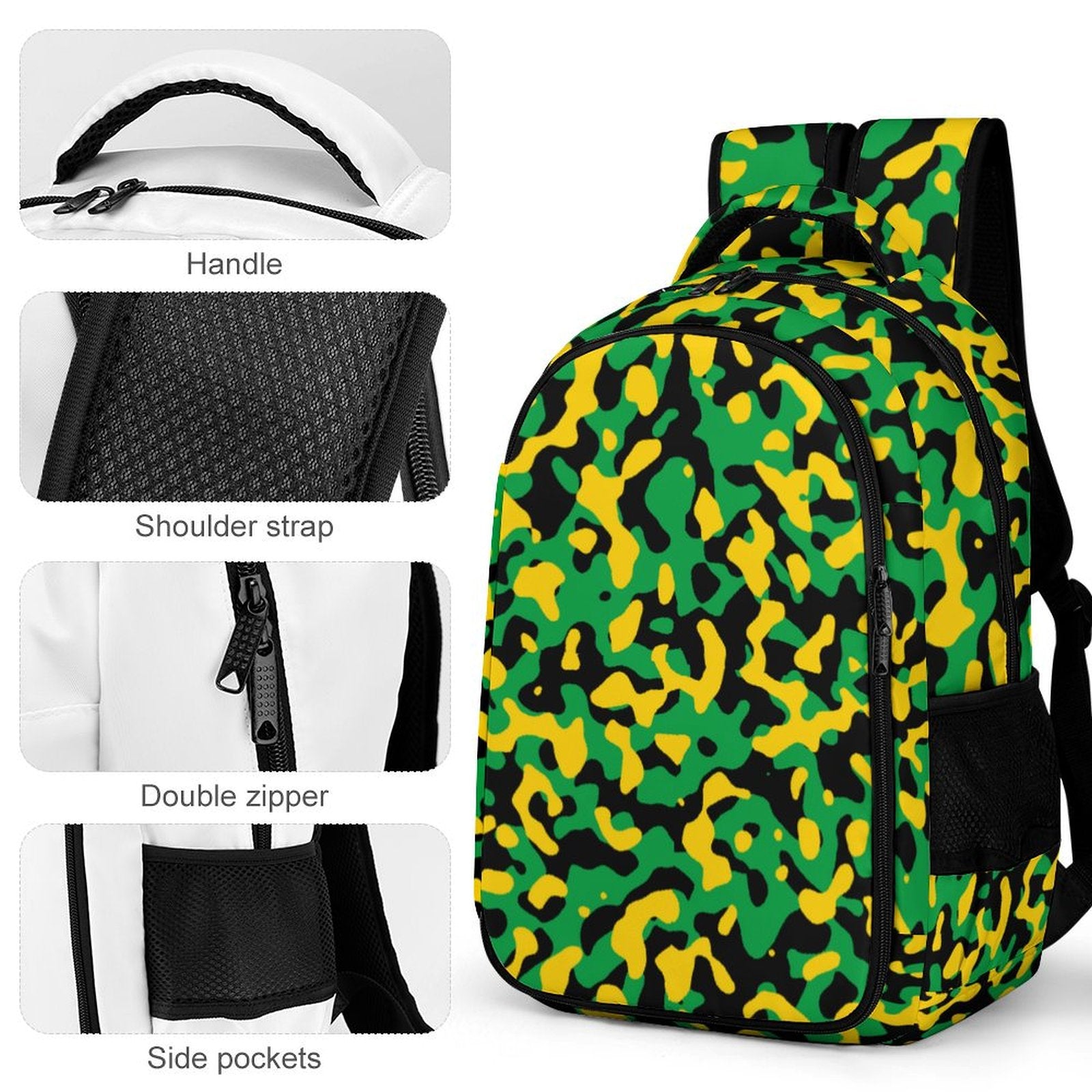 Jamaica Flag Camo Casual Backpack - Conscious Apparel Store