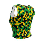 Jamaica Flag Camo Crop Top - Conscious Apparel Store