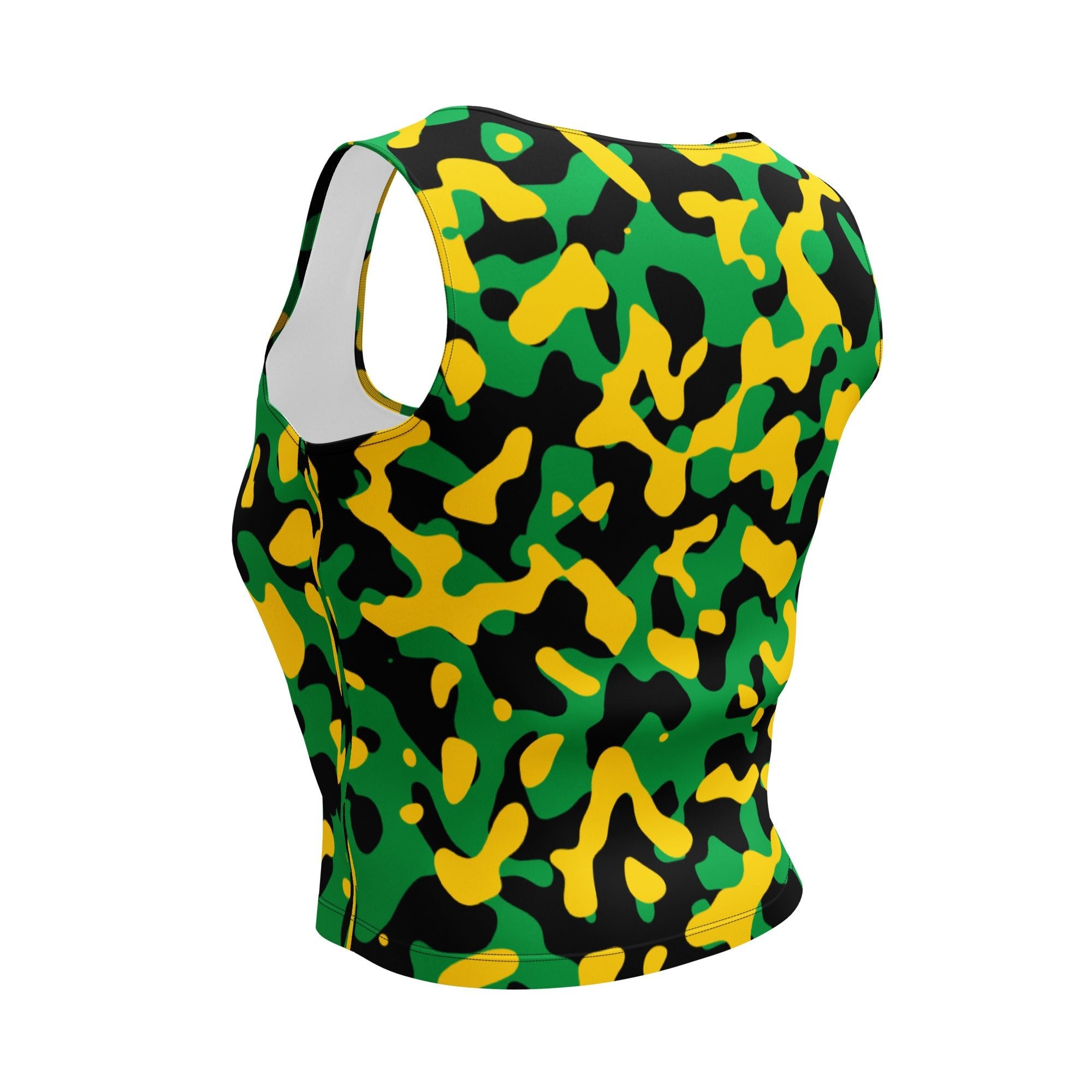 Jamaica Flag Camo Crop Top - Conscious Apparel Store