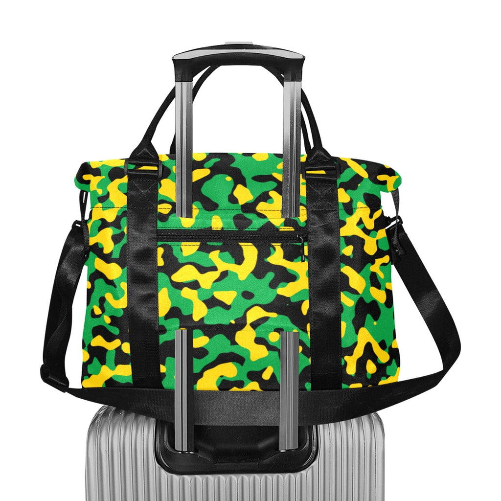 Jamaica Flag Camo Large Capacity Duffle Bag - Conscious Apparel Store