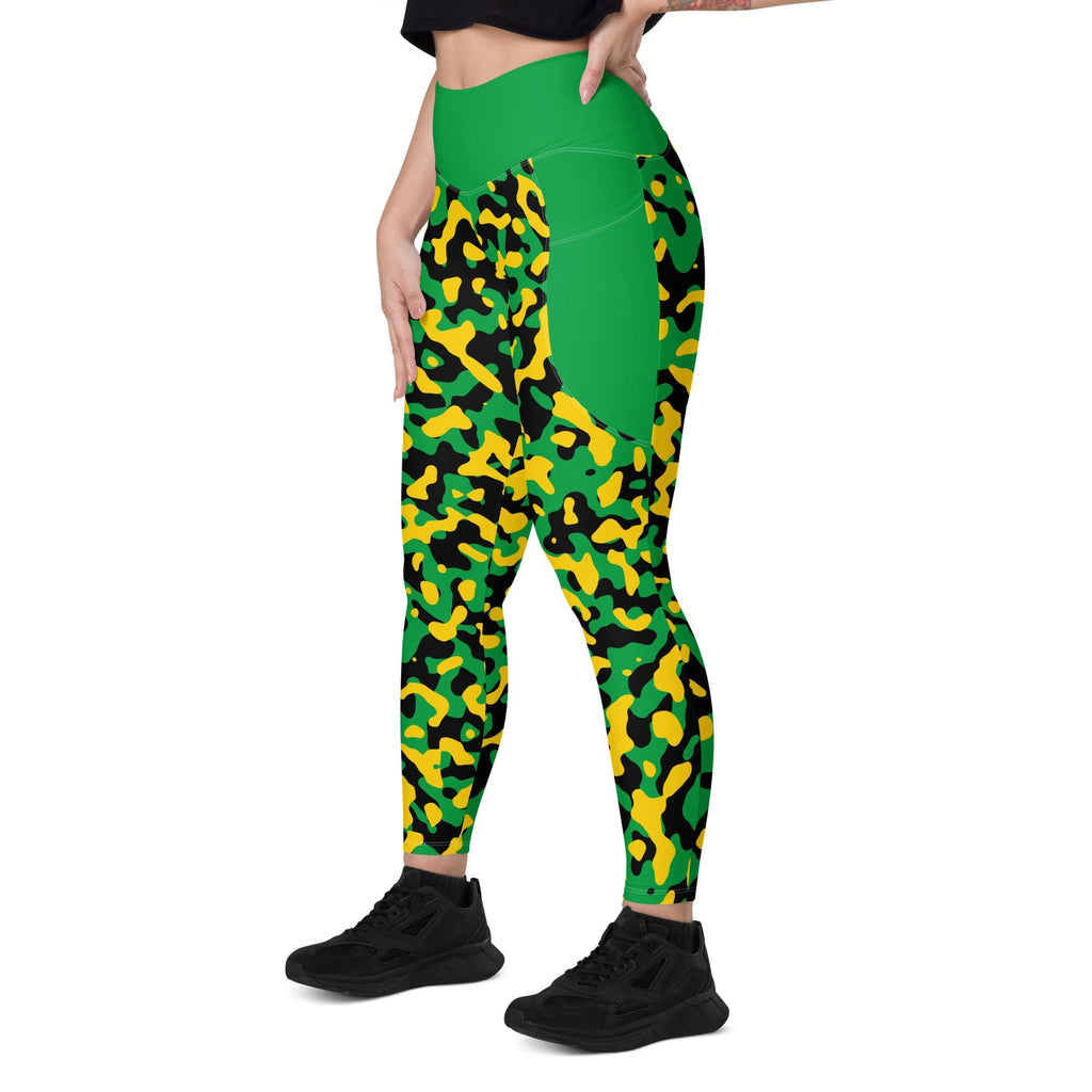 Jamaica Flag Camo Leggings with pockets - Conscious Apparel Store