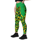 Jamaica Flag Camo Leggings with pockets - Conscious Apparel Store