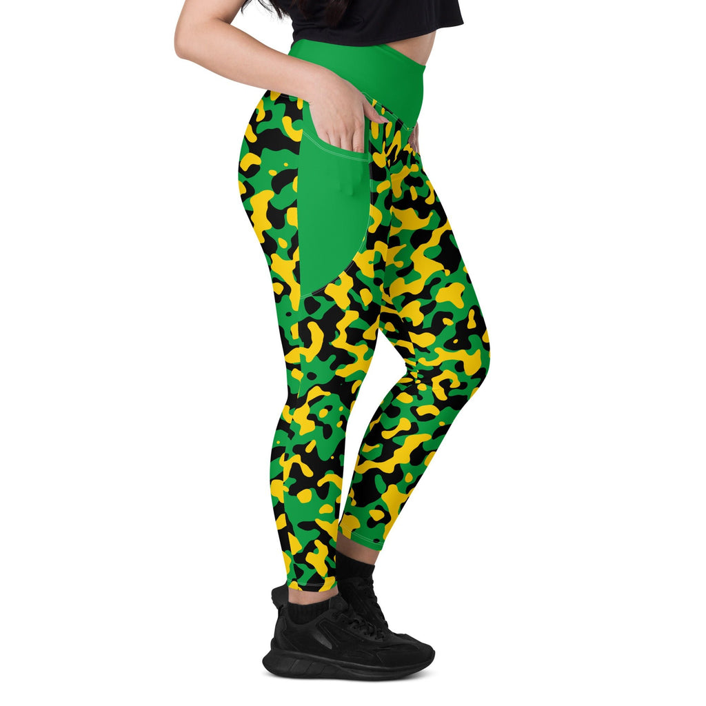 Jamaica Flag Camo Leggings with pockets - Conscious Apparel Store