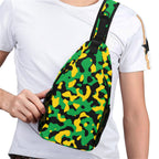 Jamaica Flag Camo Men's Casual Chest Bag - Conscious Apparel Store
