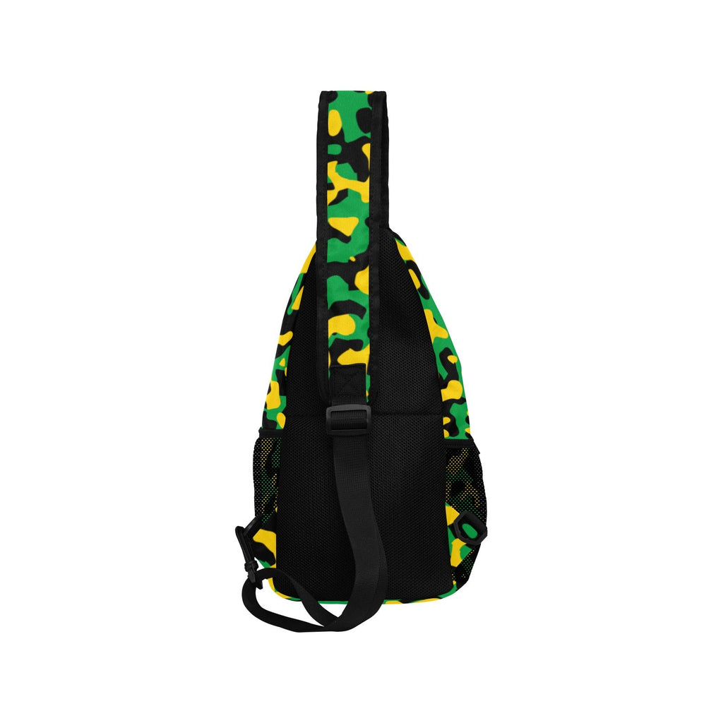 Jamaica Flag Camo Men's Casual Chest Bag - Conscious Apparel Store