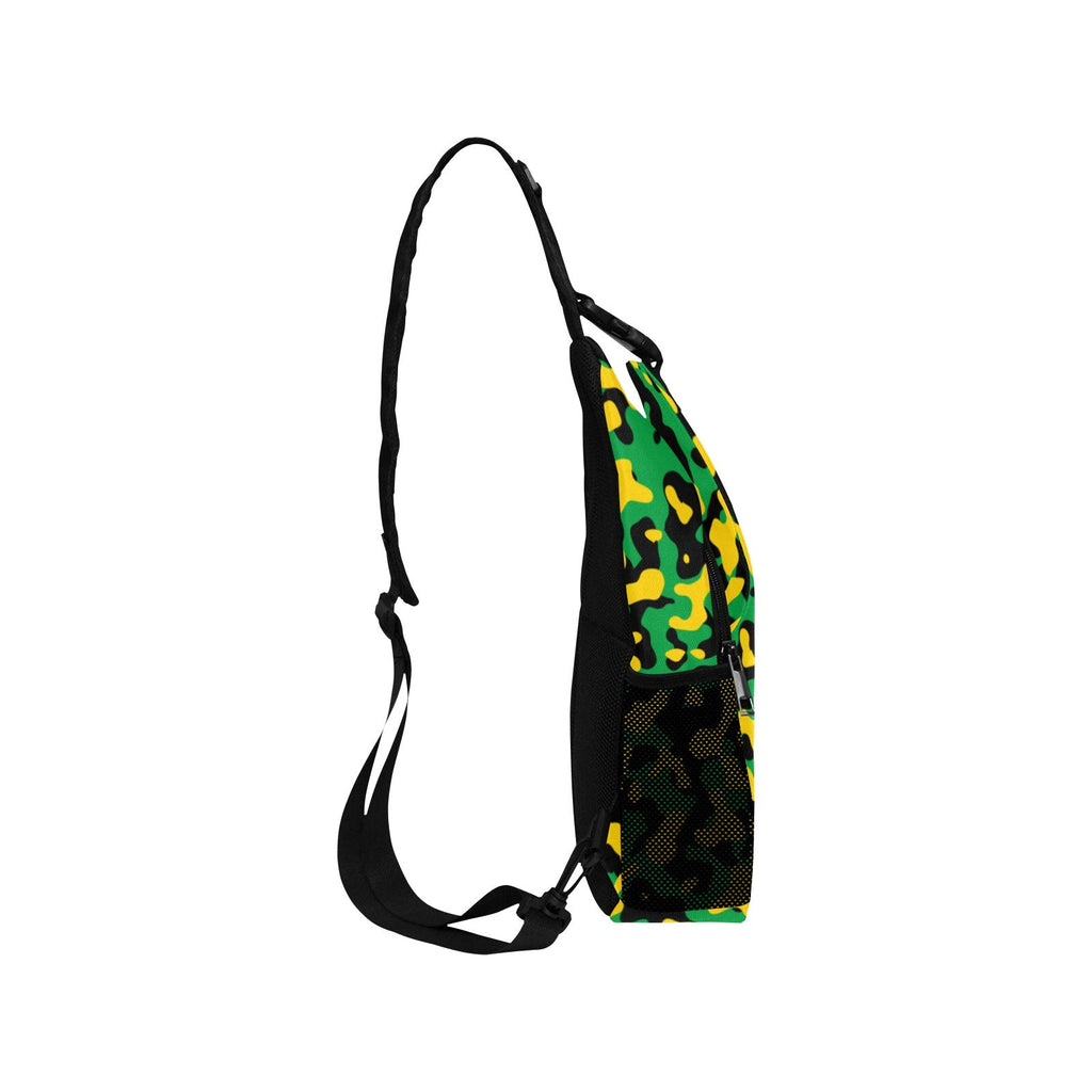 Jamaica Flag Camo Men's Casual Chest Bag - Conscious Apparel Store