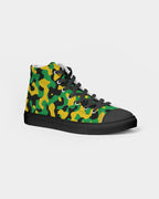 Jamaica Flag Camo Men's Hightop Canvas Shoe - Black - Conscious Apparel Store