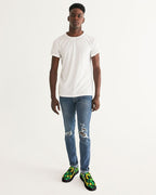 Jamaica Flag Camo Men's Slip-On Canvas Shoe - Black - Conscious Apparel Store