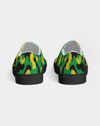 Jamaica Flag Camo Men's Slip - On Canvas Shoe - Black - Conscious Apparel Store