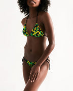 Jamaica Flag Camo Triangle String Bikini - Conscious Apparel Store