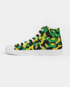 Jamaica Flag Camo Women's Hightop Canvas Shoe - Conscious Apparel Store