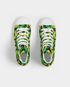 Jamaica Flag Camo Women's Hightop Canvas Shoe - Conscious Apparel Store
