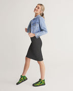 Jamaica Flag Camo Women's Hightop Canvas Shoe - Black - Conscious Apparel Store