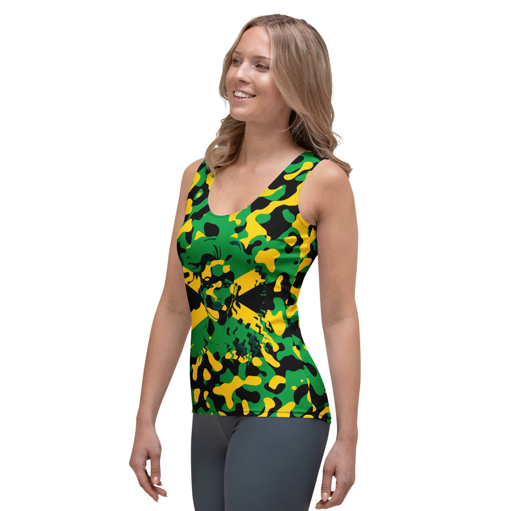 Jamaica Flag Camo Women's Tank Top - Conscious Apparel Store